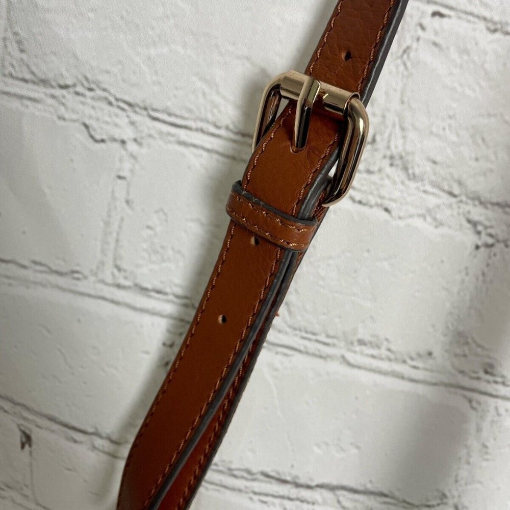 Next 100% Leather Brown Buckle Strap Crossbody Bag - Picture 2 of 7